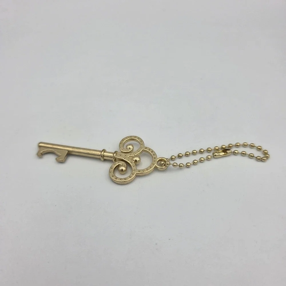 Skeleton Key Bottle Opener‎ Ornament Ornate Gold Brass Tone 2.5